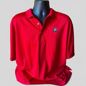 BMW Men's Vibrant Red Polo Shirt Size XL LIKE NEW